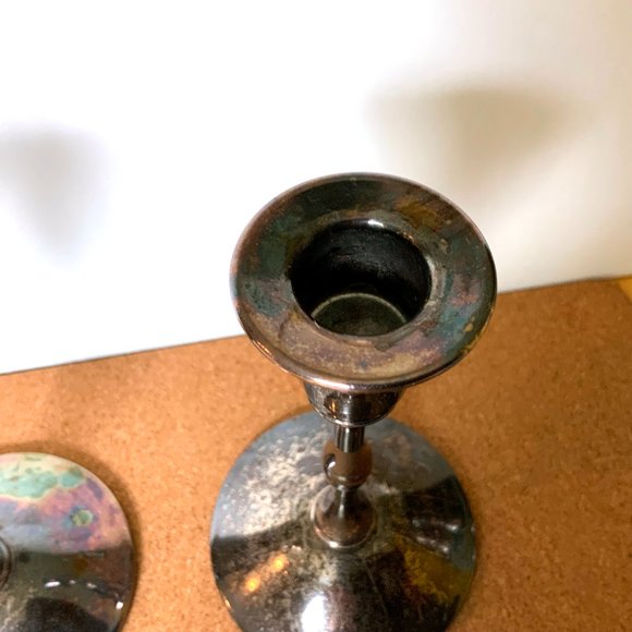 Vintage Valero Spain Pair Of Silver Plated Candle Sticks - Picture 15 of 16